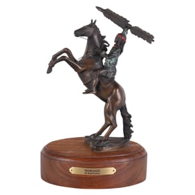 Brad Cooley b.1970 Native Indian Bronze Sculpture