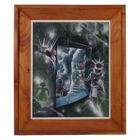 Clifford Brycelea b1953 Native American Painting (1 of 7)