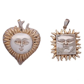 Sergio Bustamante Carlos Albert Silver Sun Pendant