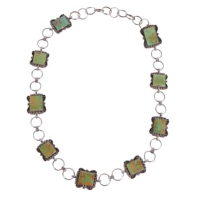 Native American Navajo Sterling Silver Concho Belt