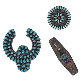 Native American Navajo Zuni Style Pendant Clip LOT