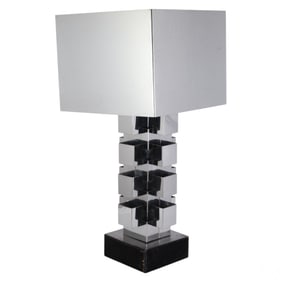Curtis Jere Modern Chromed Skyscraper Table Lamp