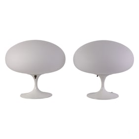Stemlite Designline Pair of White Mushroom Lamps