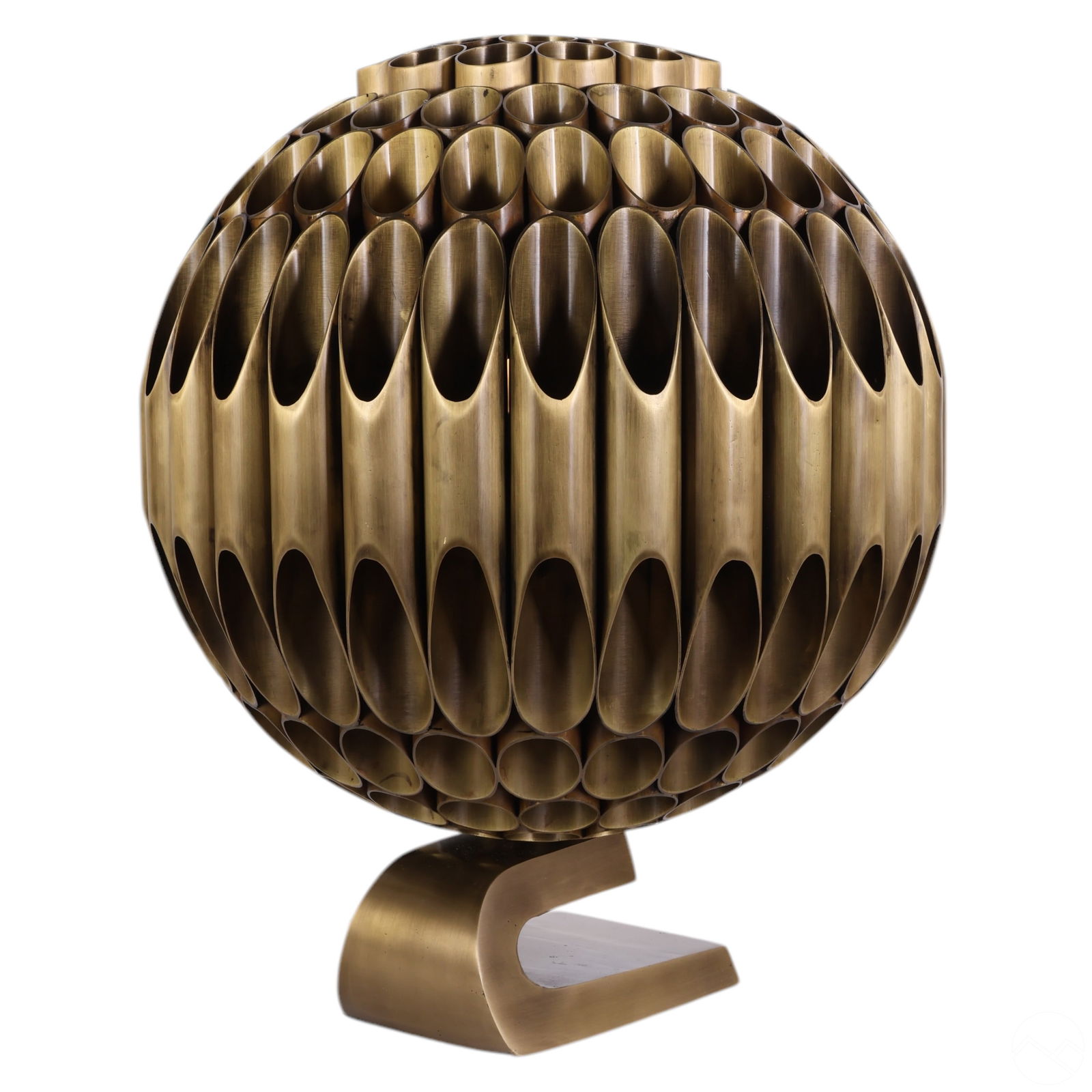 Michel Armand Style Modern Ruche Brass Ball Lamp (1 of 10)