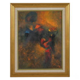 Hoi Ledabang 1922-2015 Figural Abstract Painting (1 of 6)