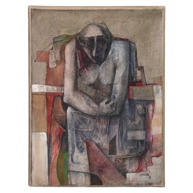 Luis Padilla B.1947 Abstract Figural Oil Painting