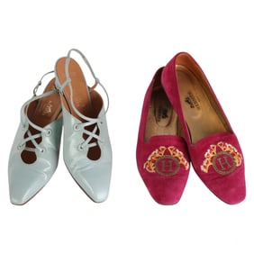 Hermes Ladies Loafers & Sling Back Shoes TWO PAIRS