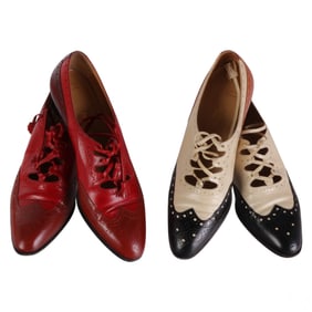 Hermes Low Heel & Lace Up Oxford Loafers TWO PAIRS