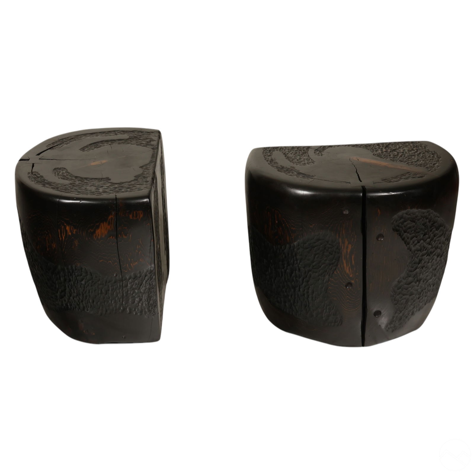 Pair of Organic Petrified Wood Accent Side Tables (1 of 7)