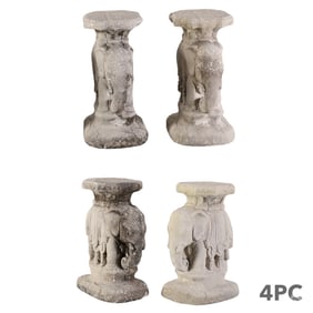 Hollywood Regency Garden Elephants Stools 4pc SET