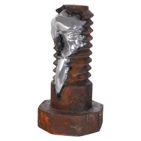 Scotty Ziegler b.1973 Abs of Steel Bolt Sculpture