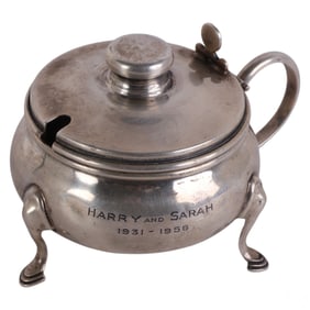 Cartier Sterling 925 Mustard Condiment Footed Pot