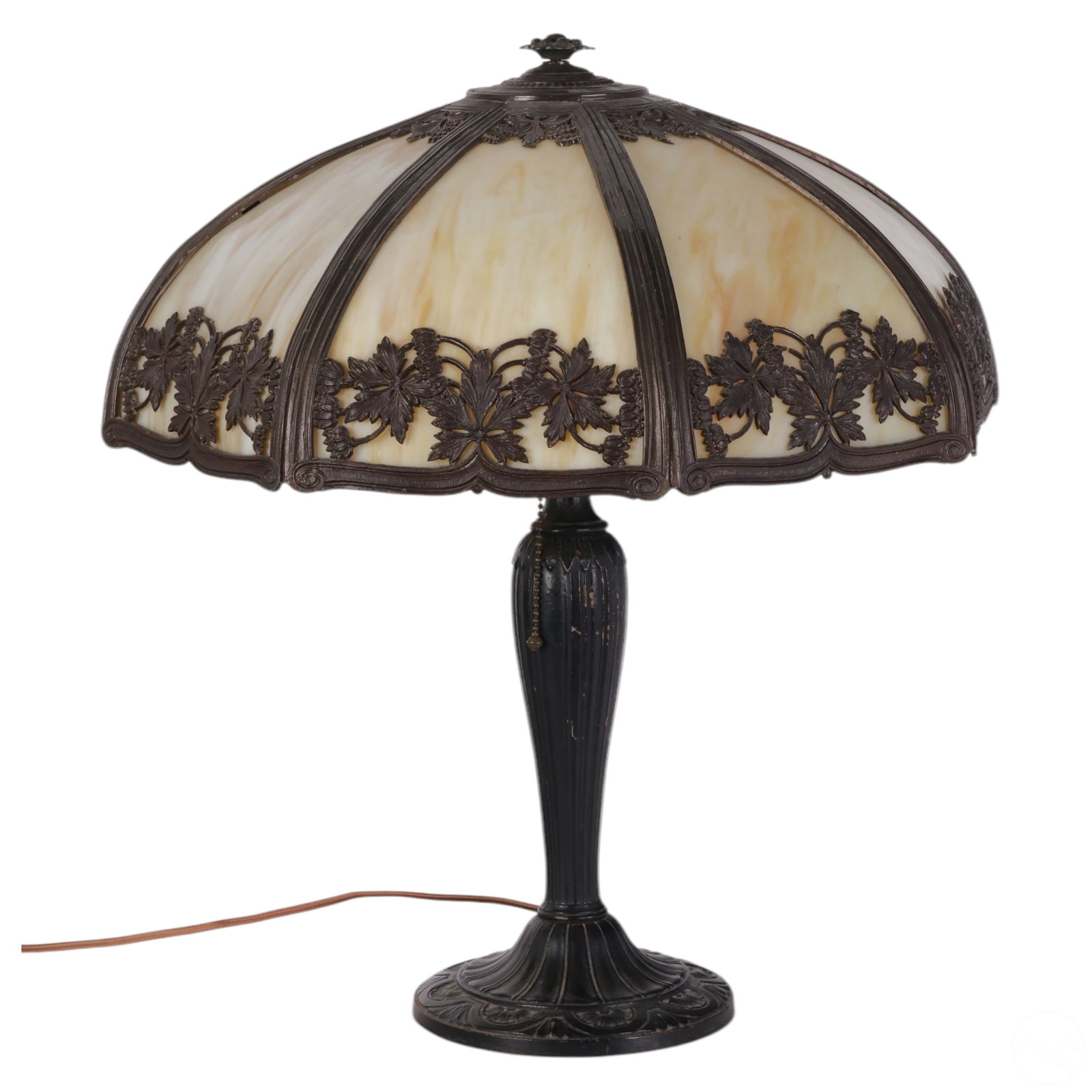 E.M. Miller Multi-Panel Slag Glass Dome Table Lamp (1 of 12)