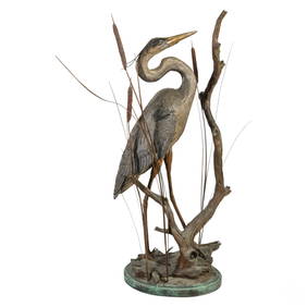 William Turner B.1934 Bronze Blue Heron Sculpture (1 of 9)