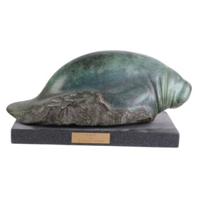 W Stanley Proctor B.1939 Bronze Manatee Sculpture