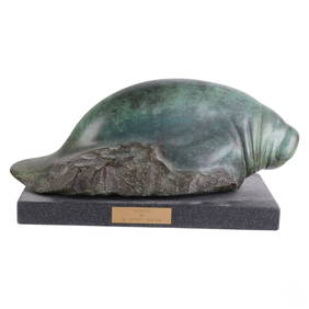 W Stanley Proctor B.1939 Bronze Manatee Sculpture (1 of 5)