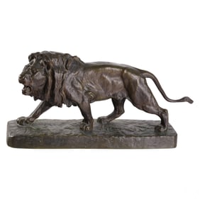 Henri Vidal 1864-1918 French Bronze Stalking Lion