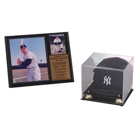 Mickey Mantle Autographed Baseball Cap with Plaque