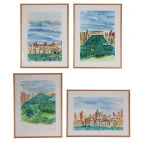 New York Central Park Watercolor Paintings SIGNED