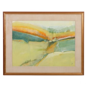 Gail Price 20C Modern Abstract Watercolor Painting