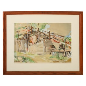 Stanley N Folsom 20/21C Architectural Watercolor