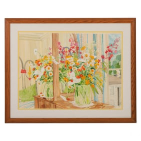 Stanley N Folsom 20/21C Flower Watercolor Painting