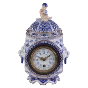 Royal Copenhagen Blue Fluted Full Lace Desk Clock