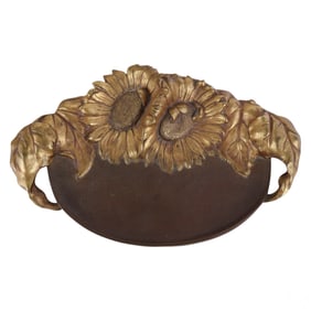 M Bertin French 20C Bronze Floral Vanity Desk Tray