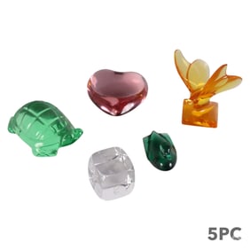 Baccarat Figural Colored Crystal Paperweights LOT