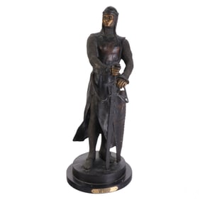 Armored Crusader Bronze Statue After Manuel Taure