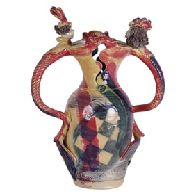Whimsical Jester Mermaid Vase by Michael Kennedy