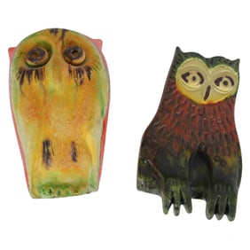 Marcello Fantoni 1915-2011 Ceramic Owl Figurines