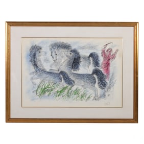 Rubin 1893-1974 Horses in Caesarea Litho SIGNED