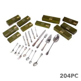 Christofle French Silverplate Marly Flatware 204pc