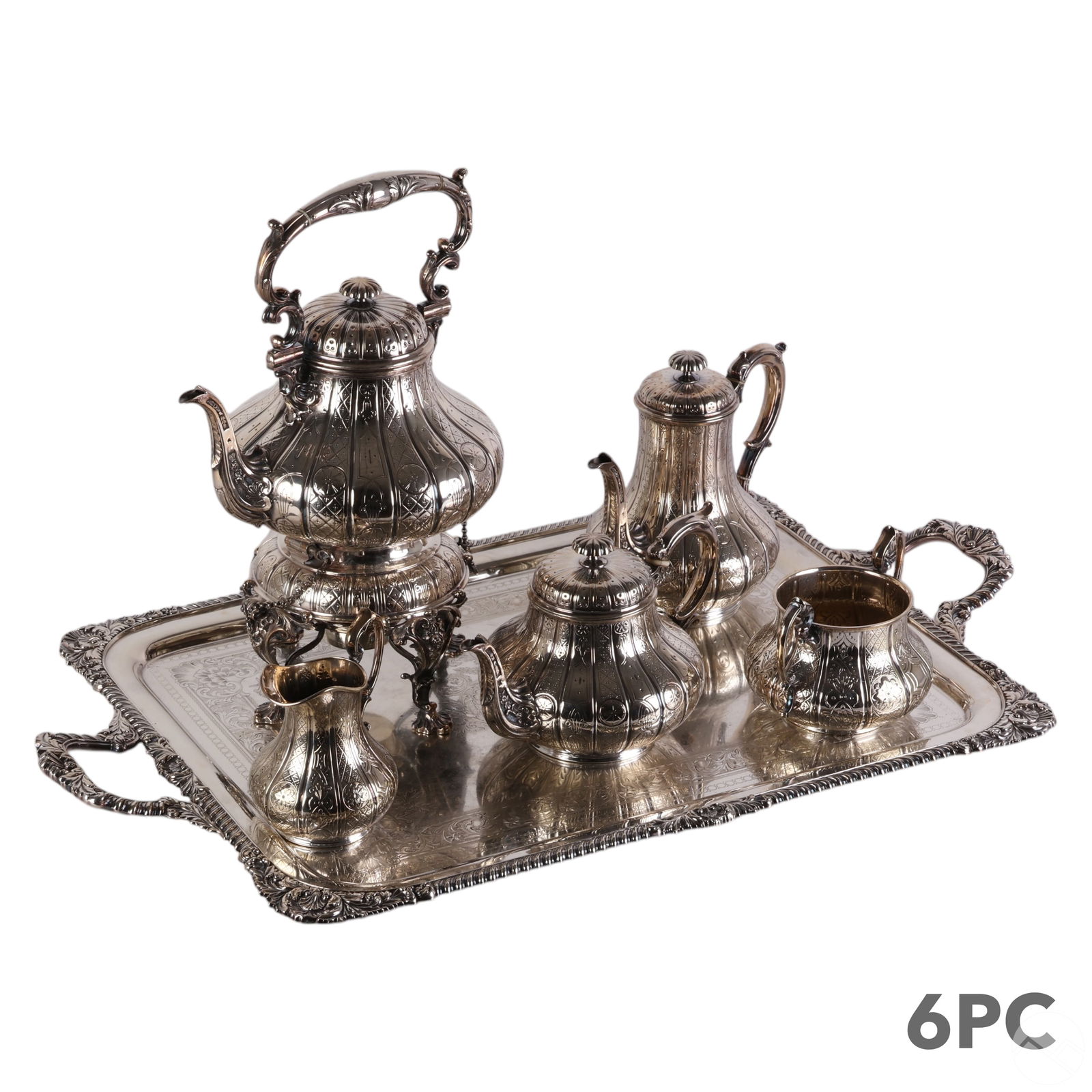 English Elkington & Co Silverplate Tea Set 6pc SET (1 of 14)
