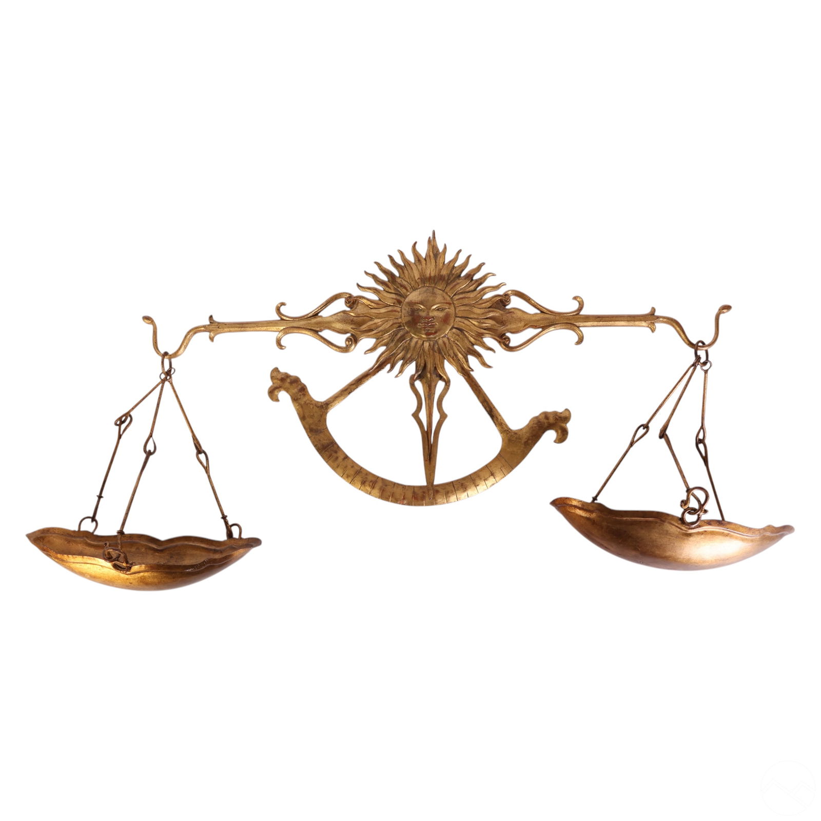 Palladio Italian Gilt Toleware Sun Face Wall Scale (1 of 5)