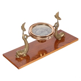 Antique TA&D Baker Brass Nautical Compass on Stand