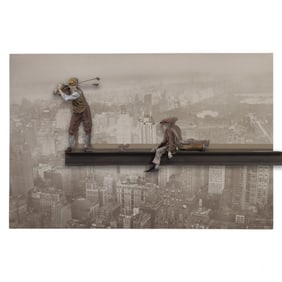 Lou Michaels b.1959 Golf on a Skyscraper Wall Art