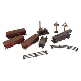 Antique Ives Railway Train Tracks & Wilesco Engine (1 of 9)