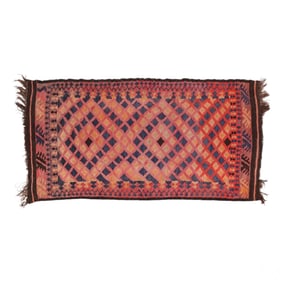 Antique Handwoven Middle Eastern Kelim 71"x37" Rug