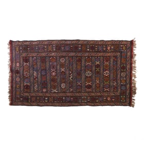 Antique Handwoven Middle Eastern 80" x 42.5" Rug