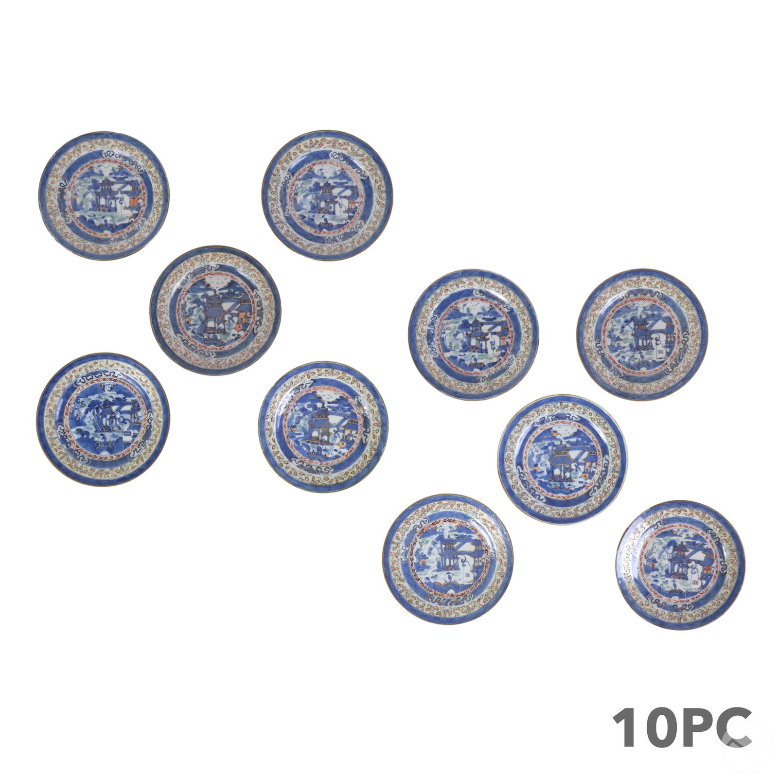 Chinese 10pc Porcelain Landscape Lithopane Plates (1 of 9)