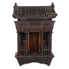 Chinese Antique Carved Wooden Temple Altar Shrine