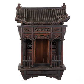 Chinese Antique Carved Wooden Temple Altar Shrine (1 of 10)