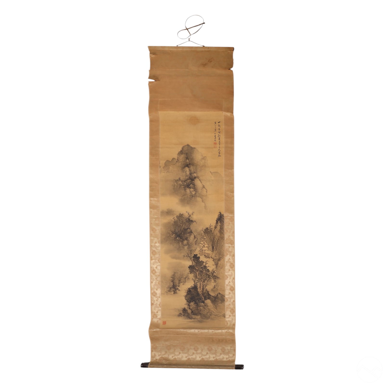 Chinese Antique Silk Scroll Watercolor Painting (1 of 4)