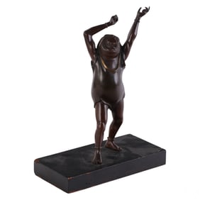 Japanese Daruma Bronze Figure after Miyao Eisuke