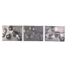 Modernist Abstract Metal Triptych Wall Sculpture