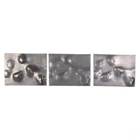 Modernist Abstract Metal Triptych Wall Sculpture (1 of 15)