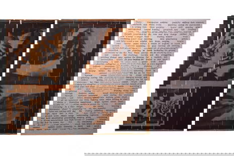Joe Nicastri b.1945 Installation Triptych Painting: Joe Nicastri (American, born 1945) and Sherri Tan (collaboration), White Rose, 1995-1997. Mixed media triptych incorporating acrylic paint and printed text on canvas. The work examines the symbolic re