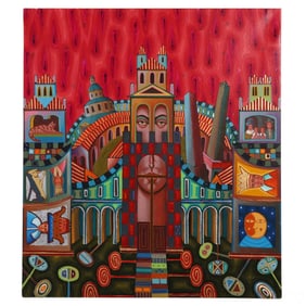 Luca Dall'Olio (B.1958) Enchanted Village Painting